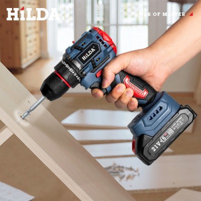 High Torque 21V Li-ion Cordless Drill with Keyless Chuck Wood Metal Drilling Tool