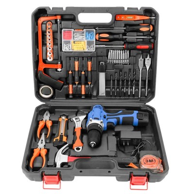 100-Piece Household Tool Kit Carbon Steel Hand Tool Set with ABS Storage Case
